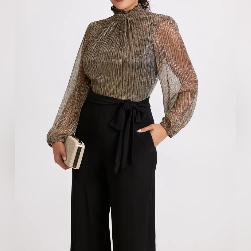 NWT JESSICA HOWARD | $139 Metallic Jumpsuit - Picture 3 of 6